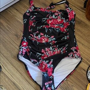 Floral Black and’s Pink Swimsuit  3/$80